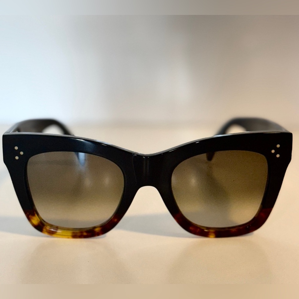 Celine CL41098 FU5 Black Havana Brown Square 50mm Sunglasses